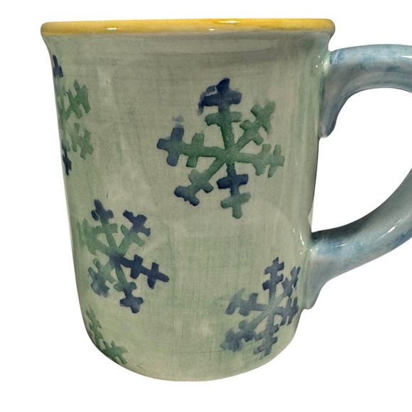 Set of 2 large ceramic Christmas snowflake mugs - Picture 3 of 7